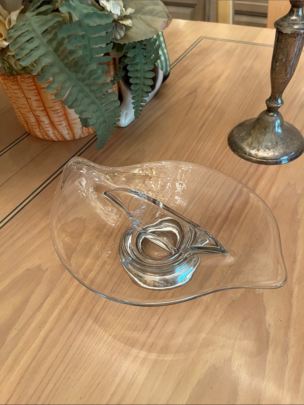 WEB Sterling Mid Century Divided Glass Dish